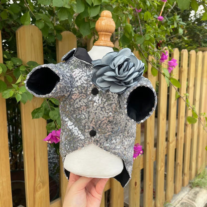 Pet Clothing Fashion Dog Tuxedo Costume, Elegant Cat Clothes & Pet Holiday Dress Accessories for Wedding Party