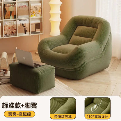 Lazy sofa reclining and sleeping nest small sofa tatami balcony bedroom living room single French retro retro recliner