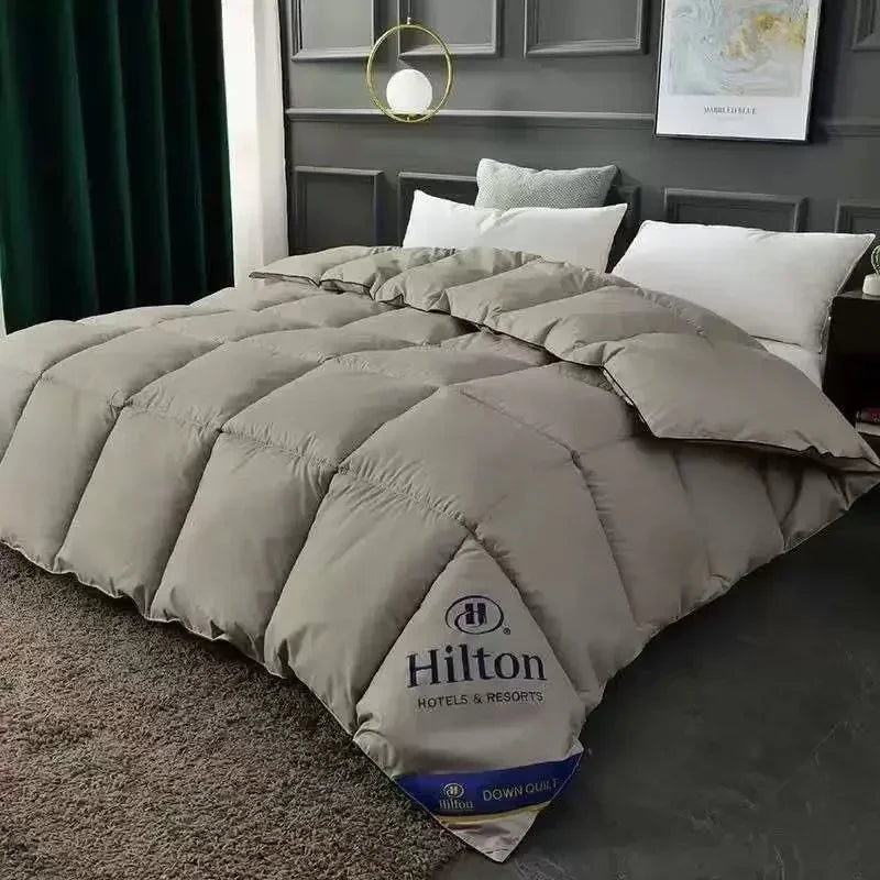 Warm Feather Velvet Comforter Hotel Four Seasons Quilt Single Bed Air-Conditioner Blanket Soft All-Season Sleep Home Bedding