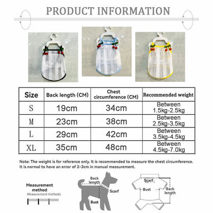 Breathable Cute Pet Dog Clothes For Small Dogs Chihuahua French Bulldog Summer Vest T Shirt Cherry Lovely Puppy Clothing