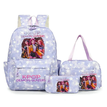 KPop Demon Hunters Backpacks Campus Student School Bags for Teen Men Women Tote Bag Clutch Pocket Nylon Backpacks Travel