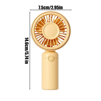 Portable Handheld Personal Fan 3 Adjustable Speed Quiet USB Rechargeable Cooling Fan Ideal For Indoor Outdoor Home Office School