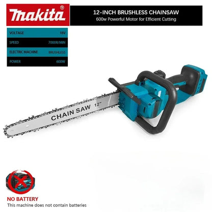 Makita Power Tool 2200W Portable Chainsaw Brushless Electric Chain Saw 18V Rechargeable Cordless Graden Pruning Tools