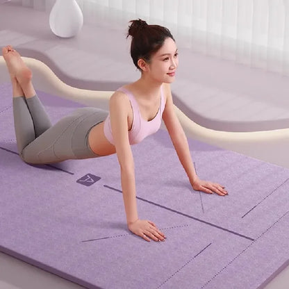 Double layer yoga mat, thickened anti slip skipping rope mat, widened fitness mat, household outdoor yoga mat and auxiliary prod