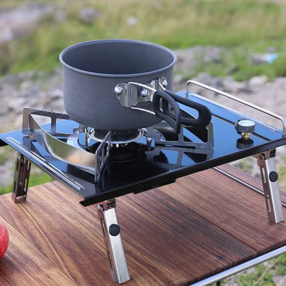 Outdoor Camping Gas Stove Portable Foldable BBQ Stove Camping Picnic Hiking Cooking Gas Furnace Burner Camping Equipment