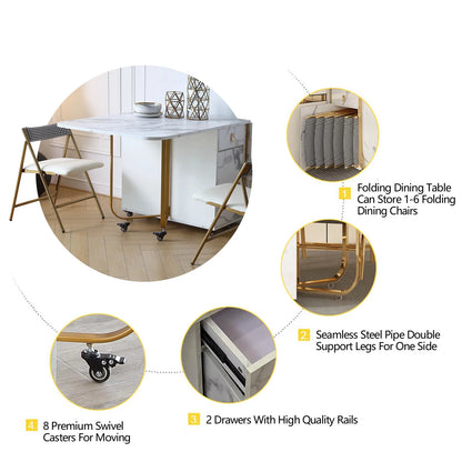 Movable Multifunctional Folding Dining Table Household Small Household Table Suitable For Dining, Studying, Office, Etc.