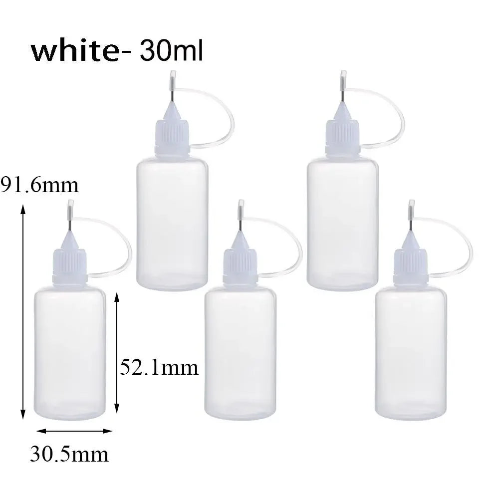 5/10/20/30/50/100ML Resuable Needle Tip Glue Applicator Plastic Bottle for Paper Quilling DIY Scrapbooking Paper Craft Tool