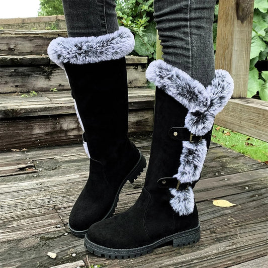 Women'S Boots Autumn Winter Solid Color Fashion High Quality Boots Round Toe Thick Bottom Boots Comfortable Outdoor Casual Boots