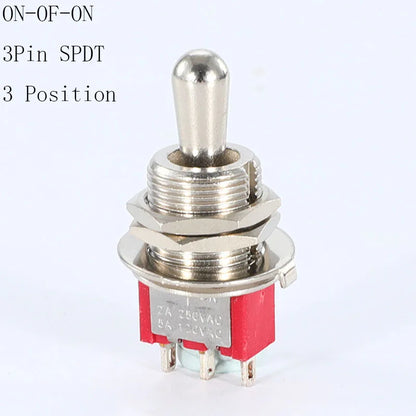 5Pcs SH T80-T Series Standard Lever Mini Toggle Switch 12mm Panel Mount 5A 125VAC