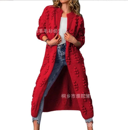 Sweater Woman Spring Autumn 2025 Solid Color Long Knitting Cardigan Sweater Coats Women Clothing Casual Tops Fashion Sweaters