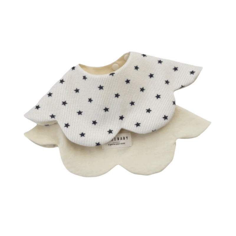 Comfortable Cartoon Baby Feeding Bib Cotton Two-sided Usable Cute Saliva Towel Washable Skin-friendly Teething Bib Newborn Care