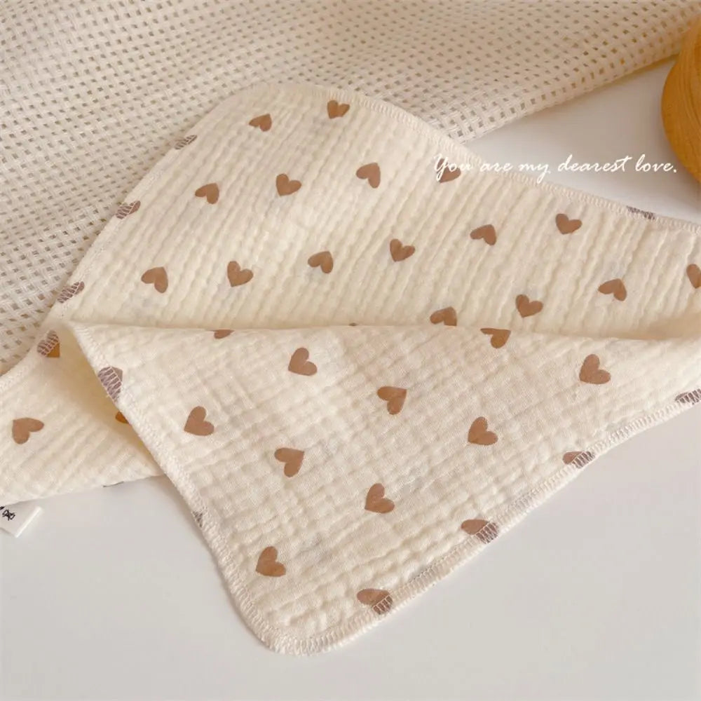 Cotton Baby Face Towel Square Infant Bib Soft Saliva Towel Floral Print Feeding Burp Cloths Children's Absorbent Handkerchief