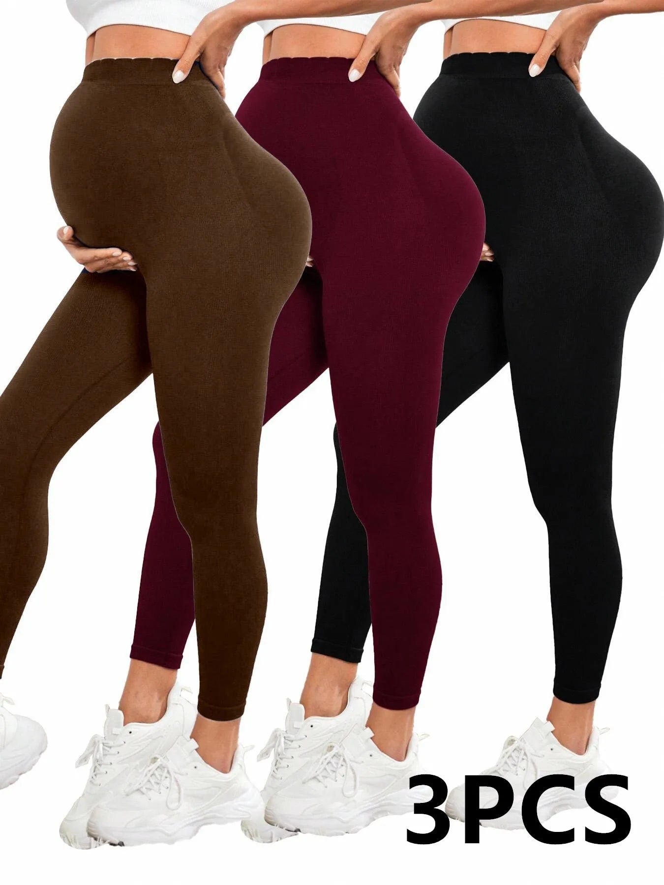 3pcs High Waist Maternity Leggings Skinny For Pregnant Women Belly Support Postpartum Leggins Body Shaper Fitness Trousers