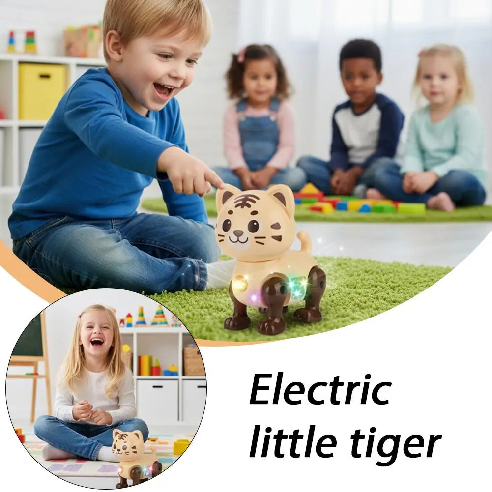 Children Electronic Pets Music Toy Cartoon Electric Vocal Toy Tiger Toys With Sound Flash Lighting Sing Dance for Girls Boy Gift