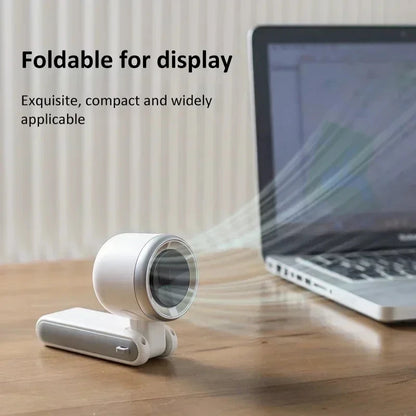 PortableMini Handheld Fan - 5-Speed Turbo USB Rechargeable, Foldable Bladeless Pocket Fan with Large Battery for Outdoor/Travel