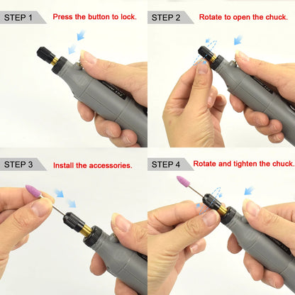 Toolour Cordless Rotary Tool Kit 26 Accessories 3-Speed Adjust Power Rotary Tools 5V 2A Electric Carving Pen for DIY Projects