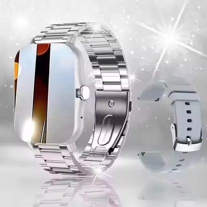 Smart watch with full touch screen, call, message reminder, music control and other functions, compatible with iPhone/android mo