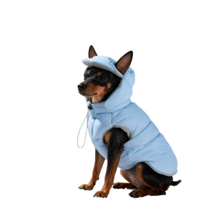 Autumn and winter pet dog cotton-padded vest thickened and fleece-lined warm hooded vest dog puff clothing pet apparel dog coat