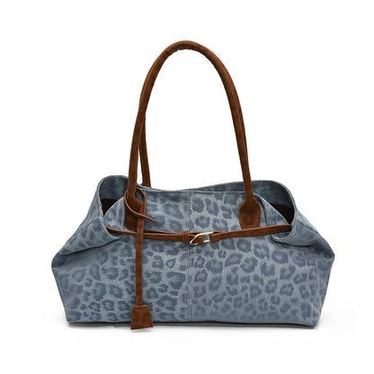 Newly Leopard PU Leather Shoulder Bags for Women Luxury Designer Brand Trend Tote Bag Females Short Handle Handbags and Purses