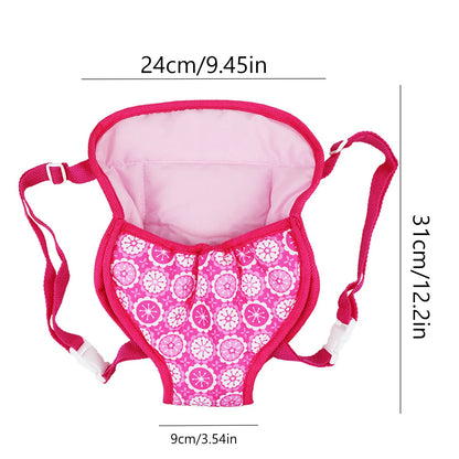 Dolls Out Going Carry Bag Sleeping Bag Doll Accessory for 43cm Baby New Born Doll Fits 15 To 18 Inch Doll Backpack Bag