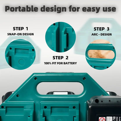 6-Slot Battery Carrying Holder for Makita 18V battery, Batteries Case Storage Organizer Rack, Portable Battery Caddy with Handle