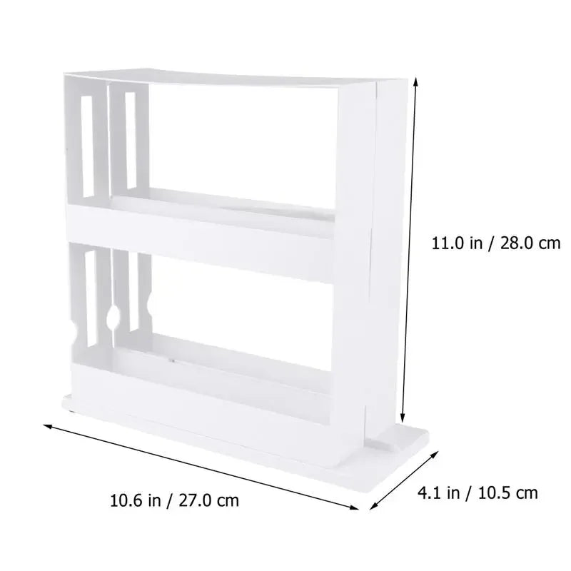 Rotating Double Storage Food Rack Spice Storage Shelf for Kitchen Bathroom Delicate