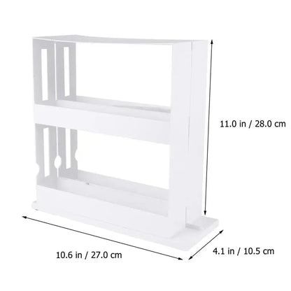 Rotating Double Storage Food Rack Spice Storage Shelf for Kitchen Bathroom Delicate