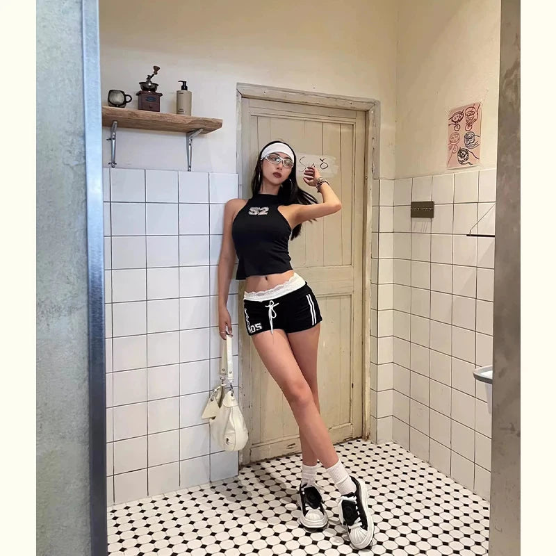 Sweet Cool Swimsuit Bikini Set Sporty Girl Sport Swimwear Seamless Sheer Sexy Push Up Beach Resort Slim Elastic Swim Set