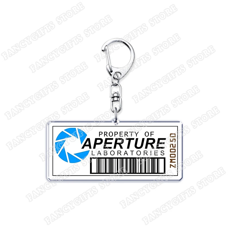 Popular Video Game Keychains for Accessories Bag Glados Aperture Laboratories Science Keyrings Jewelry Gamer Fans Gaming Gifts