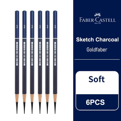 5 / 6 PCS Faber Castell Goldfaber Charcoal Graphite Sketch Set EX-Soft Medium Hard soft Pencils Drawing Sketching Shading Artist