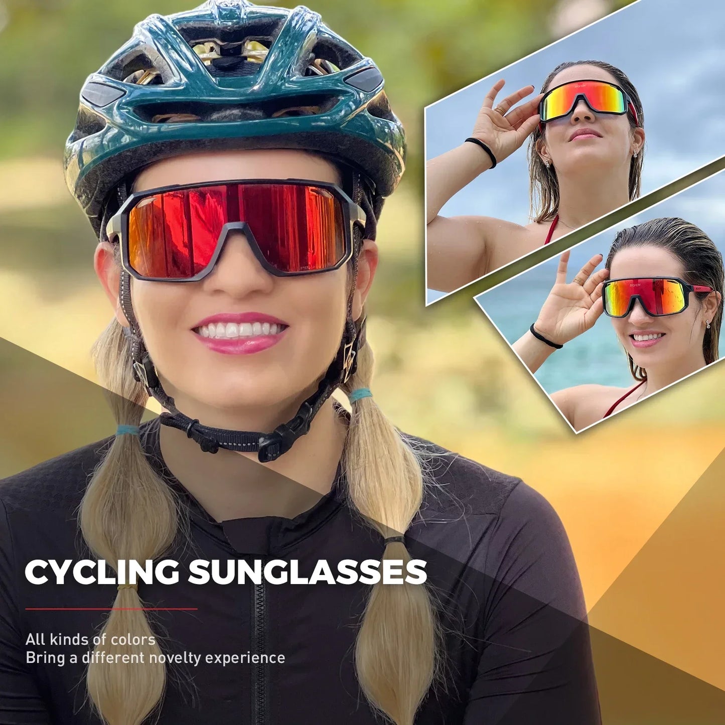 SCVCN New Cycling Sunglasses Men Road Driving Bike Glasses Outdoor Sports Running Women Bicycle Cycling Glasses UV400 Goggles