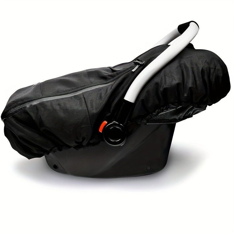 Infant Car Seat Cover, Protective Cover for Babies, Winter Shield, Universal Winter Car Seat Cover for Boys And Girls, Comfortable And Warm, Car Seat Covers for Baby Seats (Black)