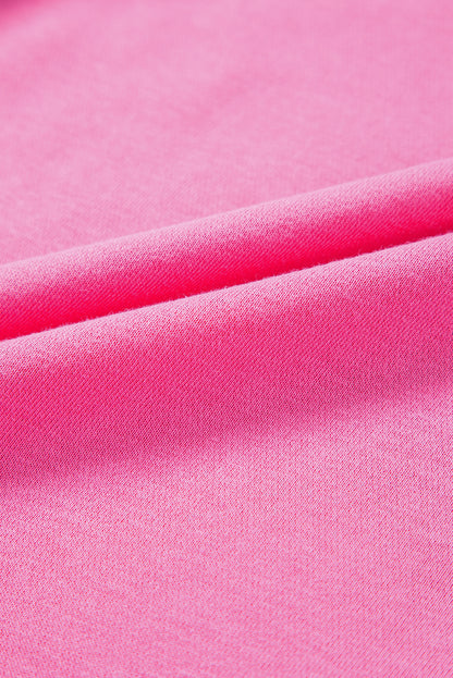Rose Red Solid Classic Crewneck Pullover Sweatshirt