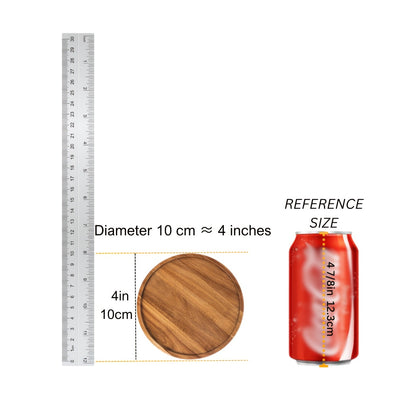 1pc Acacia Wood Plate, Round Wooden Serving Tray For Snacks, Fruits, Desserts, Rustic Dinnerware, Kitchen And Dining Accessories, Table Decors