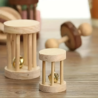 5-Pack Wooden Pet Toys for Hamsters and Rabbits - Durable, Small Animal Training and Exercise Accessories - Fun Wooden Toys for Small Pets - For Pet Owners - Perfect Gift for Small Animal Lovers