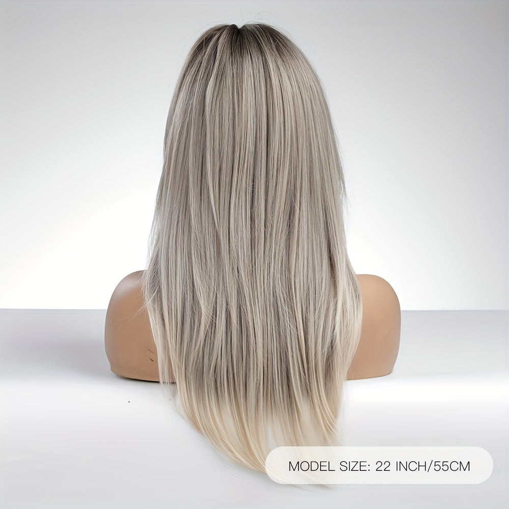 Gradient Gray Layered Women's Synthetic Wig