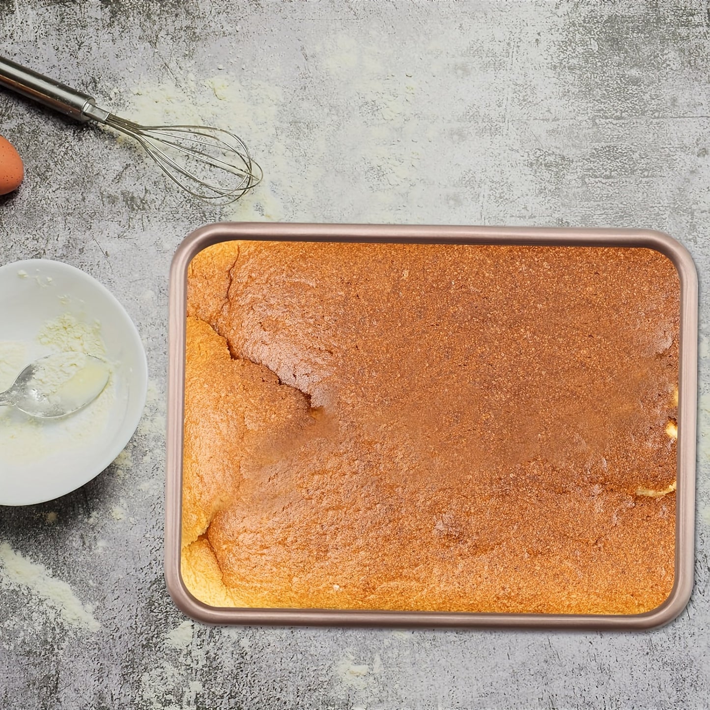 3 Pieces Baking Tray Sets, 9 11 13 Inch Nonstick Baking Sheets for Oven, Cookie Sheets Cake Pan Set Rectangular Bakeware for Brownie Cake Bread Cookie, Golden