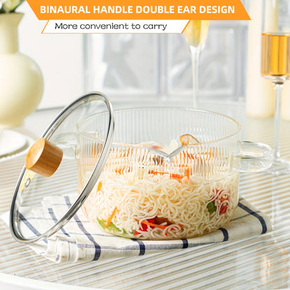 1pc, Glass Soup Pot, Glass Cooking Pot With Lid, Heat Resistant Borosilicate Glass Cookware, Stovetop Pot Set, Paella Pan Simmer Pot With Cover Safe For Soup, Milk