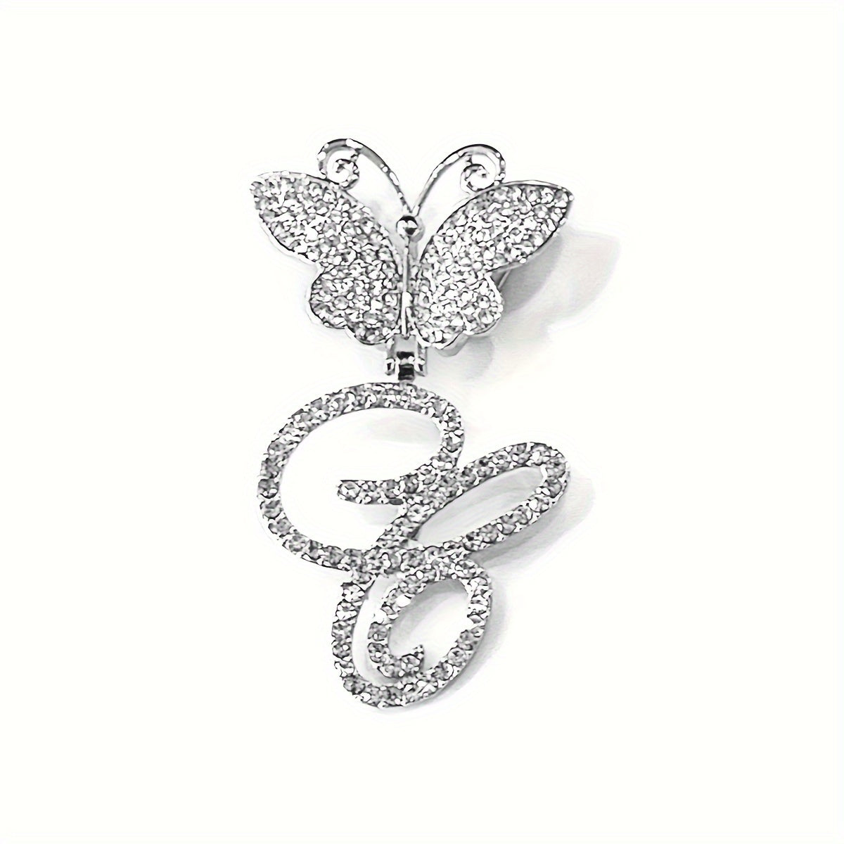 Trendy Shiny Butterfly Cursive Letter Cuban Chain Anklet For Women A-Z Letters Anklets Punk Hip Hop Style Sparkling Barefoot Jewelry
