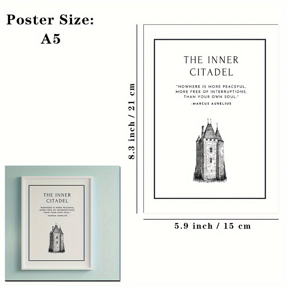1pc Large Size, Modern Art Design, Minimalist Style, Stoicism Poster, No Frames Included, Gift For Room Decor, Kitchen Dining Room Wall Painting