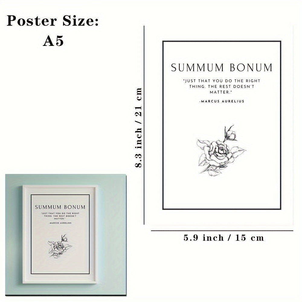 1pc Large Size, Modern Art Design, Minimalist Style, Stoicism Poster, No Frames Included, Gift For Room Decor, Kitchen Dining Room Wall Painting