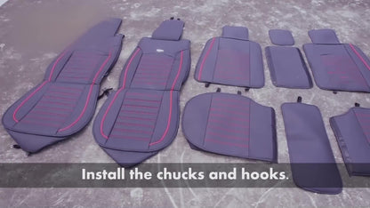 5 Car Seat Covers Faux Leather Seat Covers Full Set For Car Sedan SUV Truck Vans Front & Rear Seat Cushion Protector Wear-resistant, Breathable And Easy To Clean