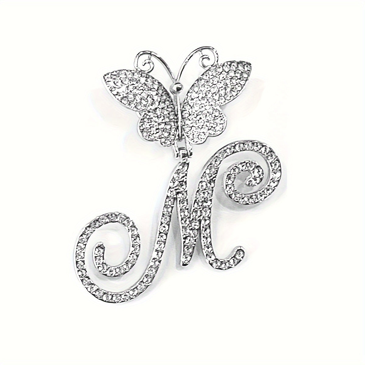 Trendy Shiny Butterfly Cursive Letter Cuban Chain Anklet For Women A-Z Letters Anklets Punk Hip Hop Style Sparkling Barefoot Jewelry