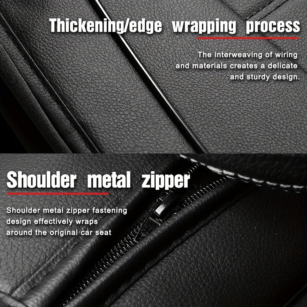 Car Seat Covers Full Set, 5 Seats Universal Seat Covers for Cars, Waterproof Leather Auto Seat Protectors, Front and Rear Seat Protectors
