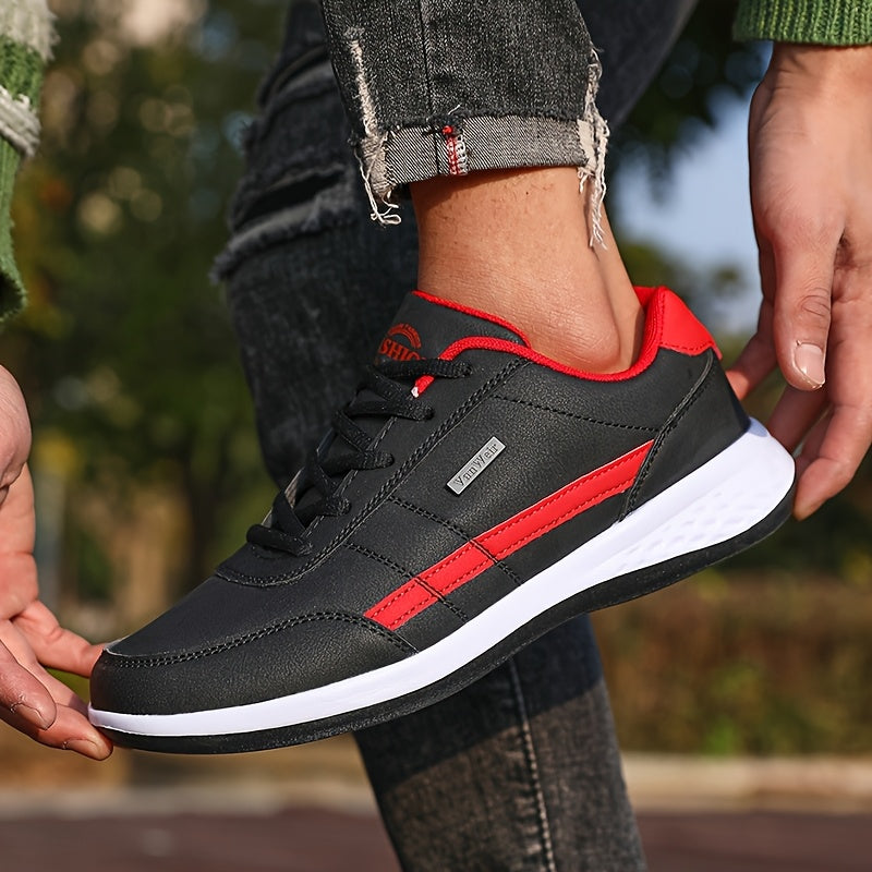 VanWeir Lightweight Men'S Shoes | Navy Blue/White, Lace-up Sports Shoes with MD/TPR Sole, Breathable Fabric Lining for Outdoor, Hiking & Casual Wear