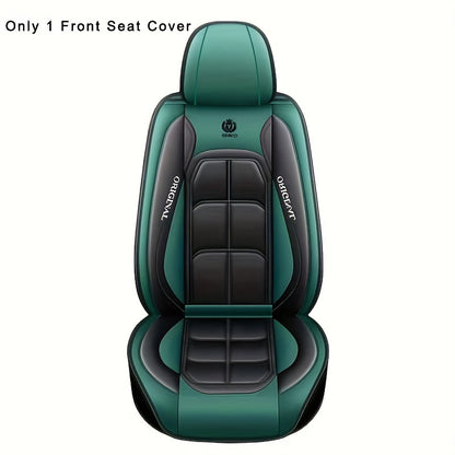 1pc PU Leather Car Seat Cover - Red & Black Design, Front Seat Protector for Sedan or SUV, Durable All-Season Cushion Mat with "Original" Print, Hand Wash or Dry Clean Only, Car Seat Protection | Modern Seat Cover | PU Leathe