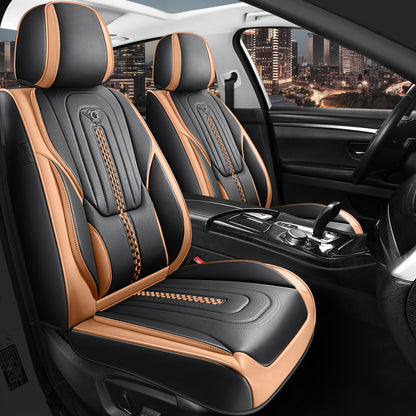 Red Rain PU Leather Car Seat Cover Breathable Universal Car Seat Covers For Front And Rear Seats 13pcs Automotive Seat Cushion Cover Fit Car Truck SUV Van