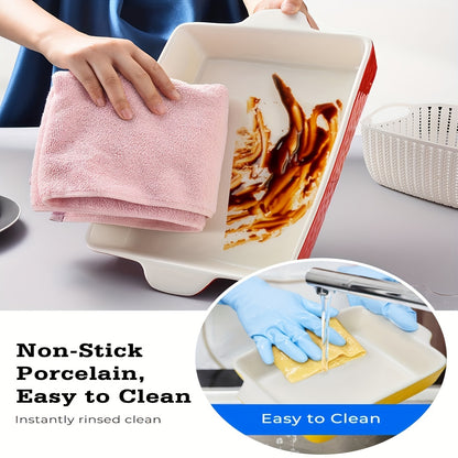 3Pack Ceramic Baking Dish for Oven Large Casserole Baking Dish with Handles Packaging Upgrade Nonstick Ceramic Bakeware for Cooking, Beautiful Color Ceramic Baking Dish Set