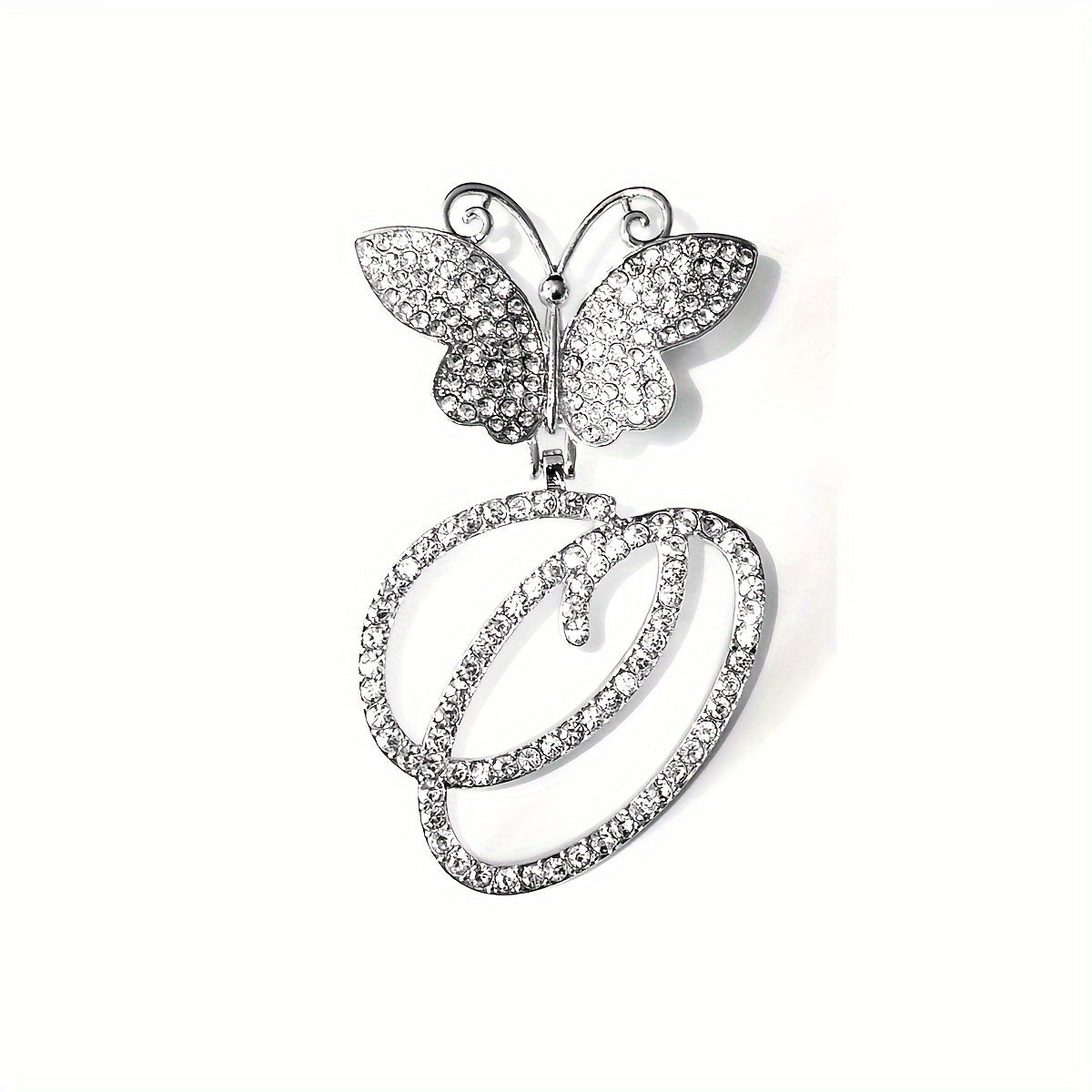 Trendy Shiny Butterfly Cursive Letter Cuban Chain Anklet For Women A-Z Letters Anklets Punk Hip Hop Style Sparkling Barefoot Jewelry