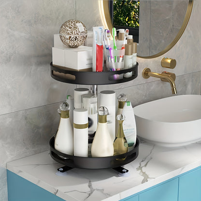 [Multipurpose] Rotating Organizer | Non-Slip | Countertop Storage | Tableware, Makeup, Spice | Kitchen Storage